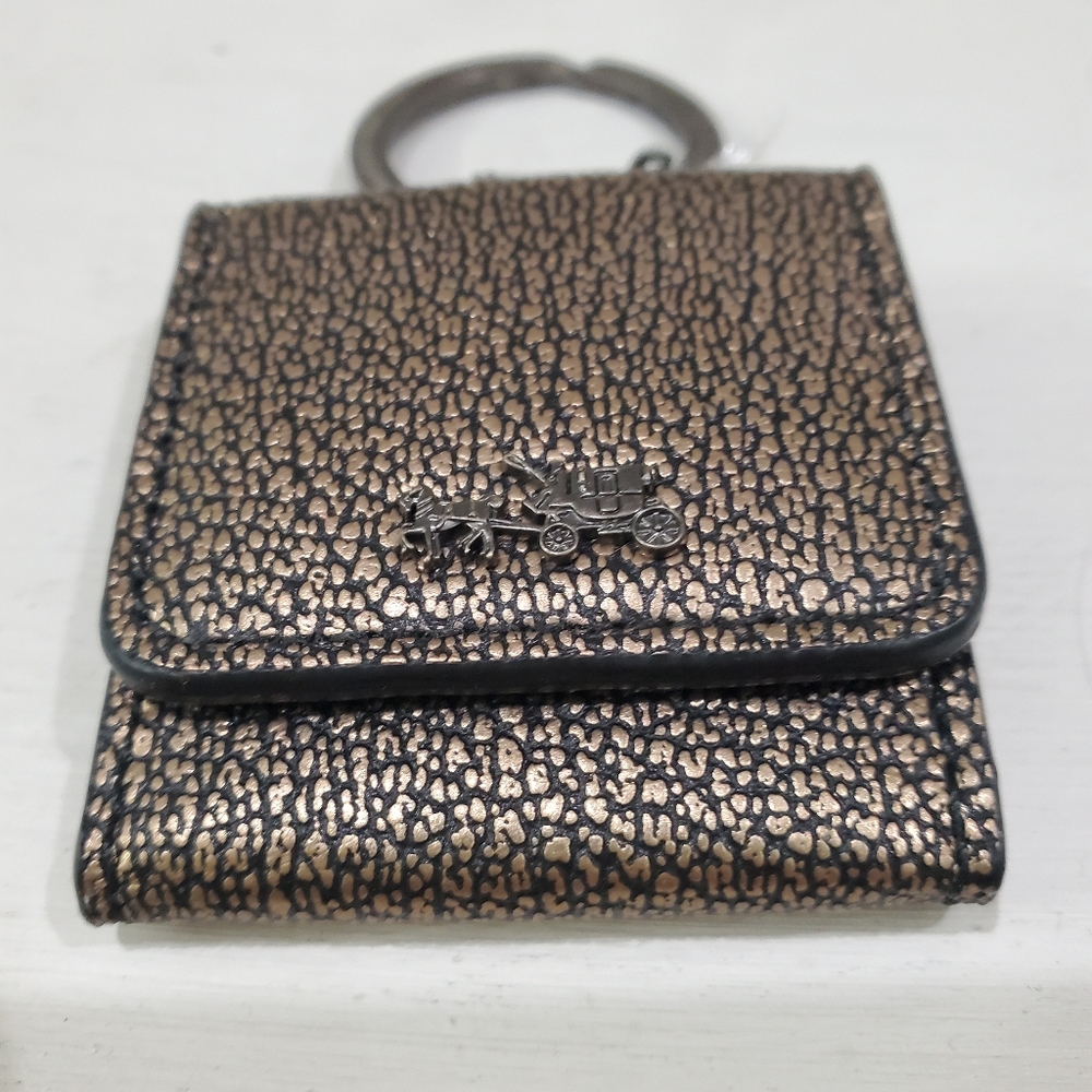 Coach Mini Leather Wallet Keychain